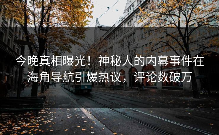 今晚真相曝光！神秘人的内幕事件在海角导航引爆热议，评论数破万