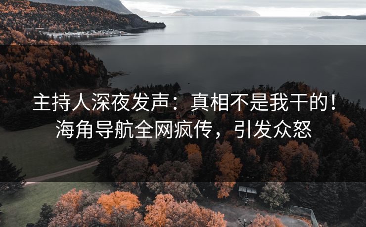 主持人深夜发声：真相不是我干的！海角导航全网疯传，引发众怒